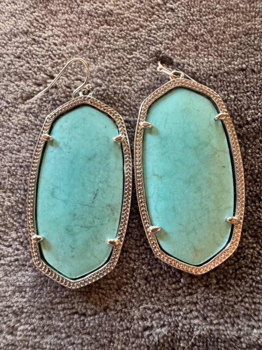 Kendra Scott Turquoise and Silver Drop Earrings